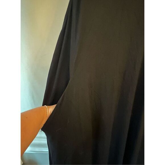 Eileen Fisher A-line midi jersey Jumper Dress sz L Lagenlook pockets layered - Picture 6 of 12